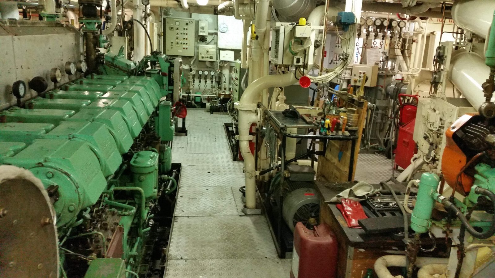 A busy ships engine room