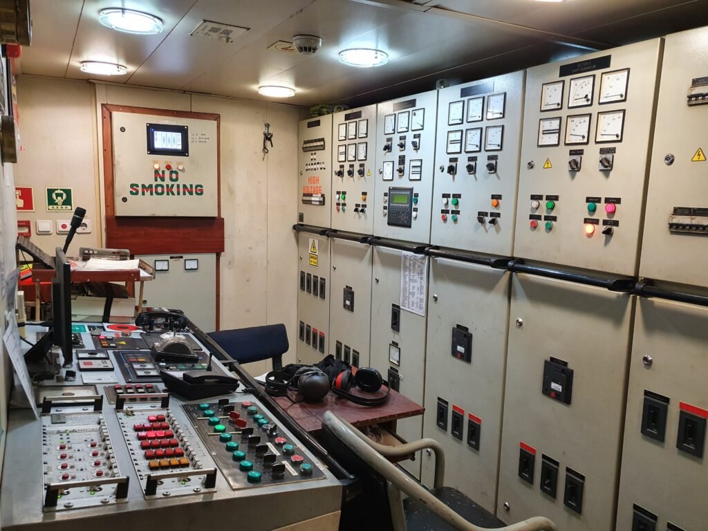 main switch board in an engine control room