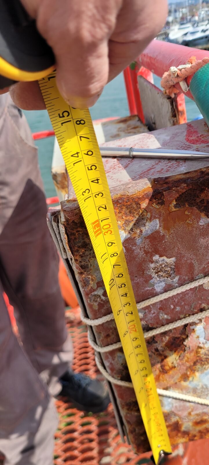 Measuring up an old enclosure to order a replacement.